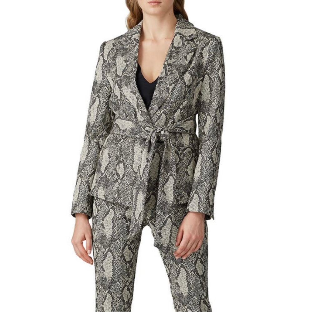 Rachel Roy snakeskin belted blazer